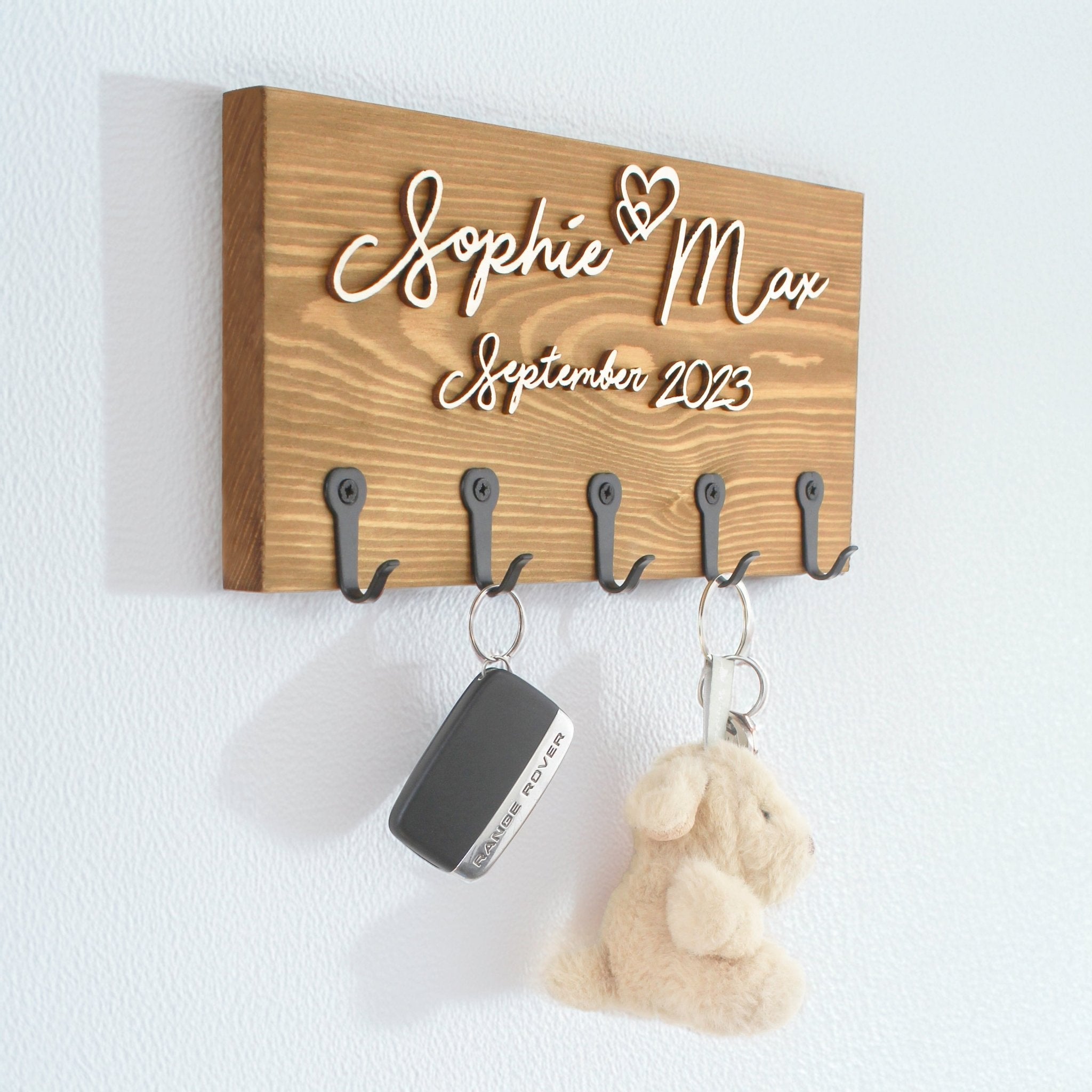Personalised Wall - Mounted Key Holder - Mac and Lilly