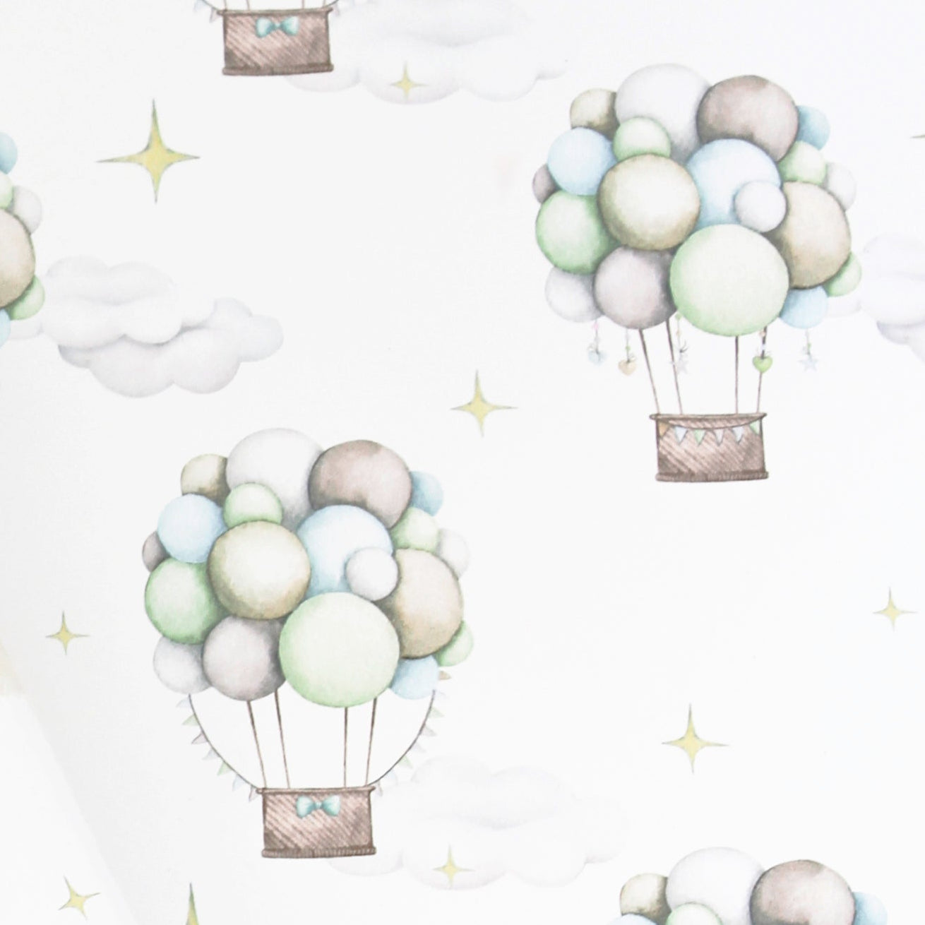 Baby Shower & Newborn Gift Wrap – Hot Air Balloon Design