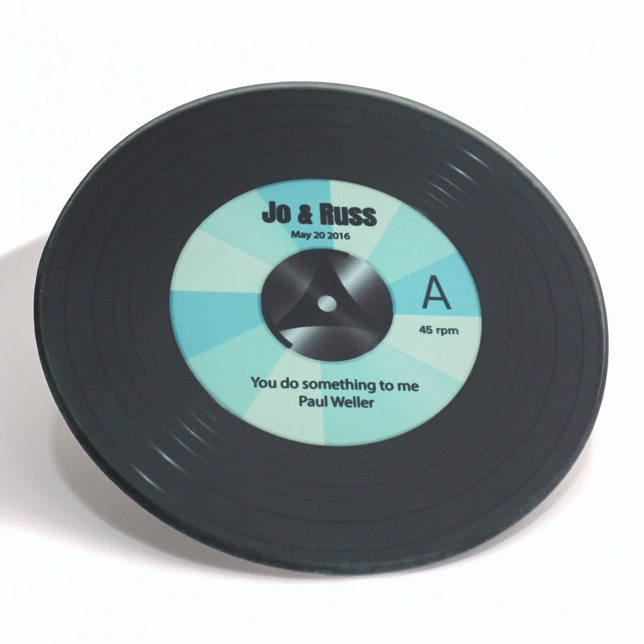 Personalised Vinyl Record Glass Coaster - Mac and Lilly
