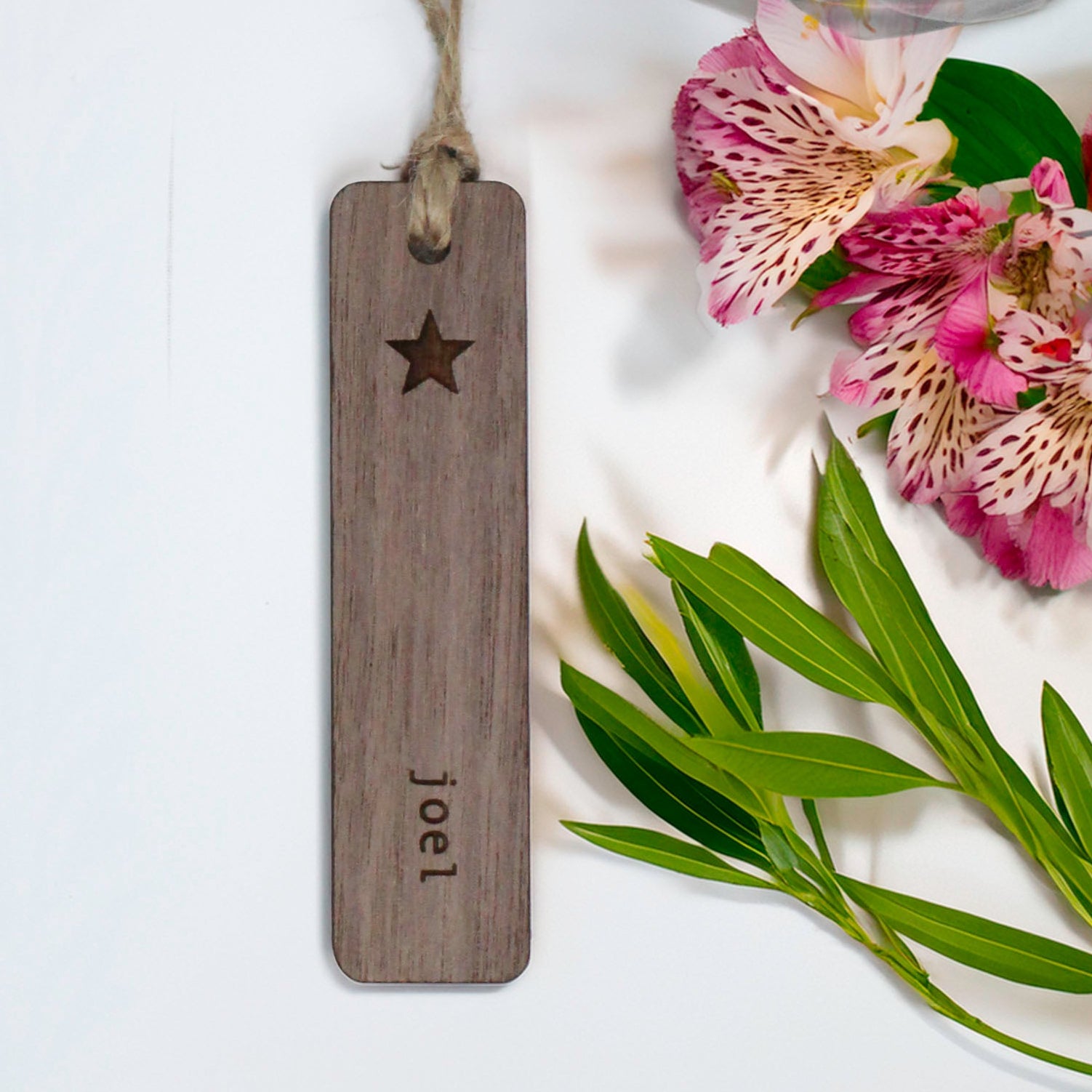 Personalised Wooden Place Name Tags - Available in Walnut or Oak Veneer