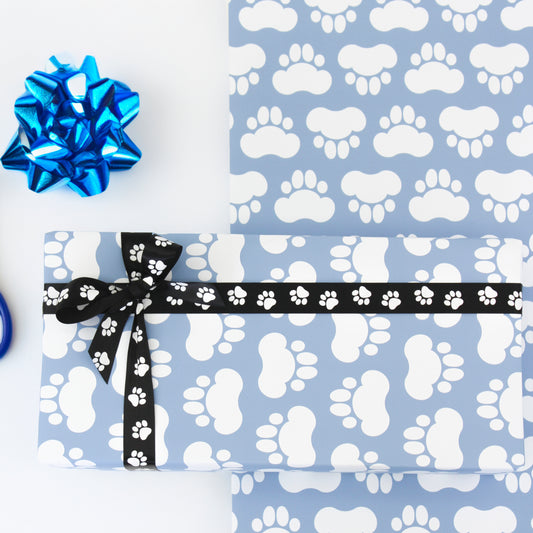 Paw Prints Gift Wrapping Paper, Adorable & Eco-Friendly