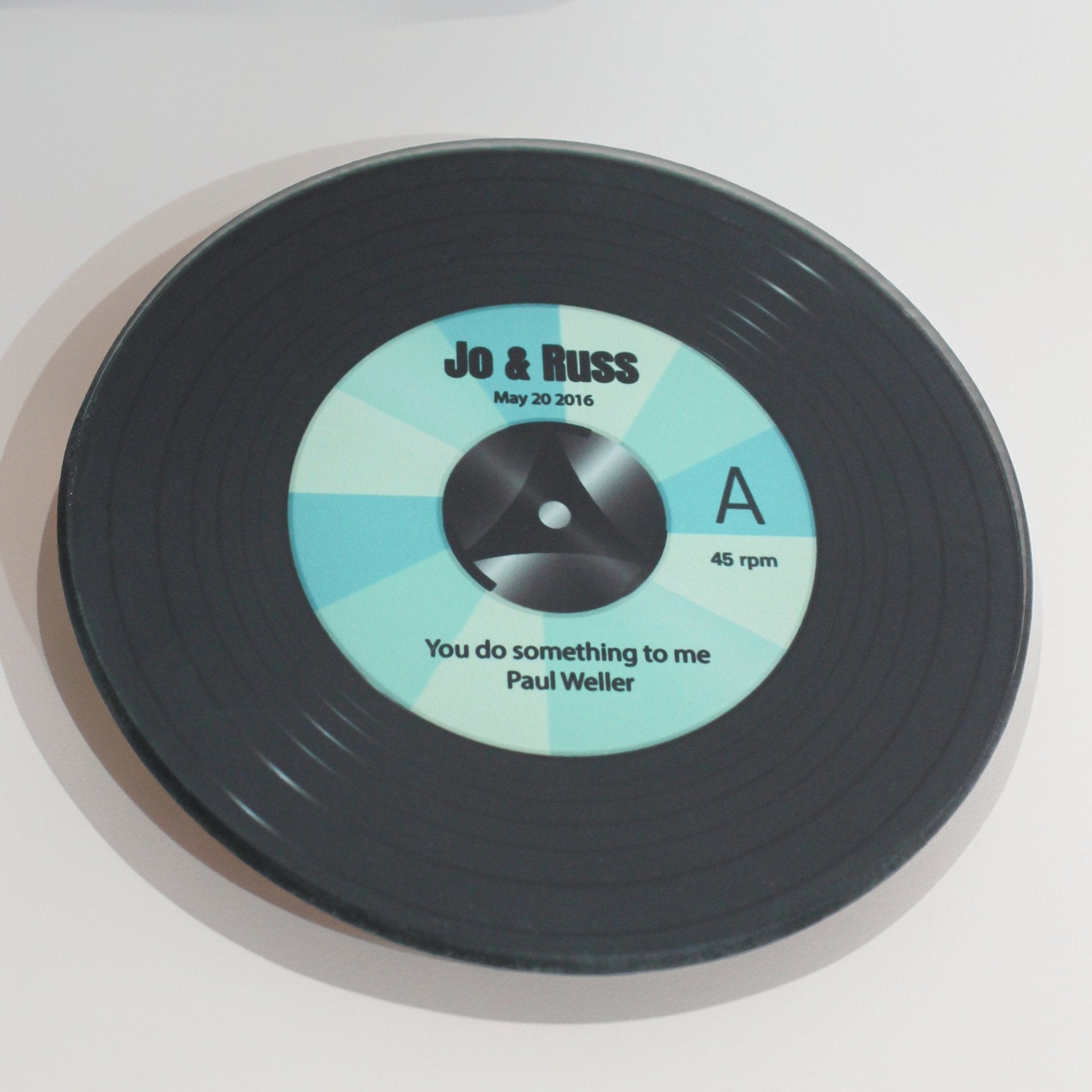 Personalised Vinyl Record Glass Coaster - Mac and Lilly