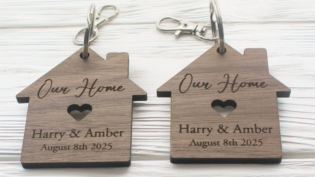 Personalised First Home Keyring Set - Mac and Lilly