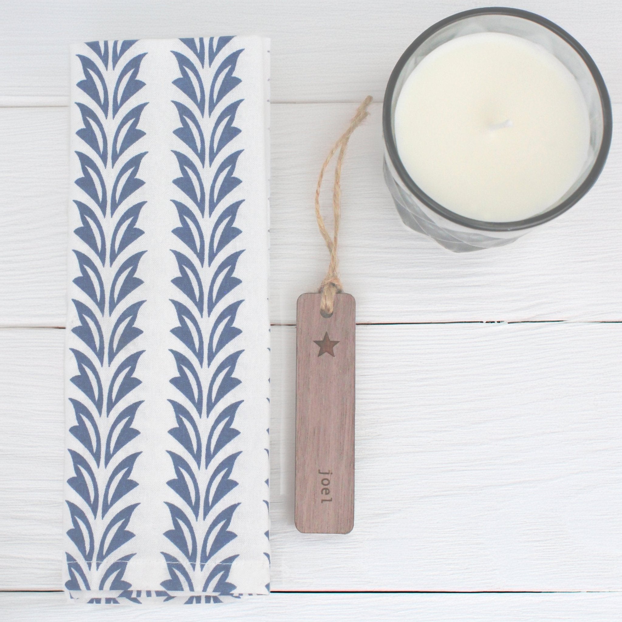 Blue and White Floral Napkins– Hand Block Printed - Mac and Lilly