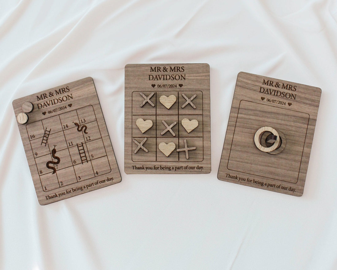 Wedding Games – Snakes and Ladders, Hearts & Crosses, Ring Toss - Mac and Lilly