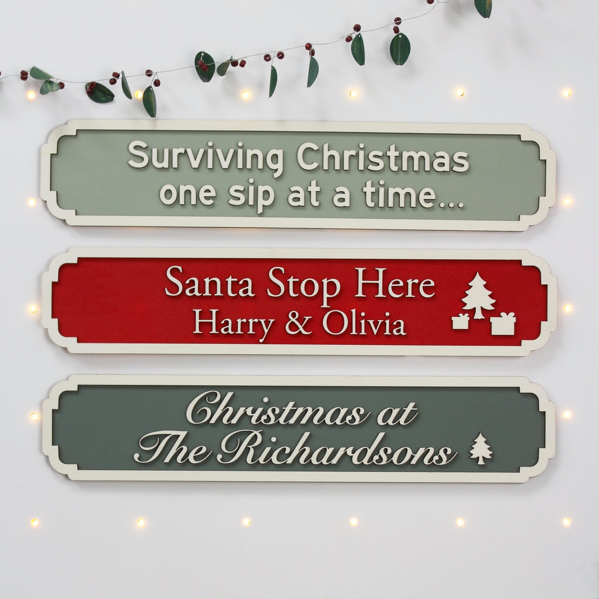 Personalised Christmas Street Sign. - Mac and Lilly