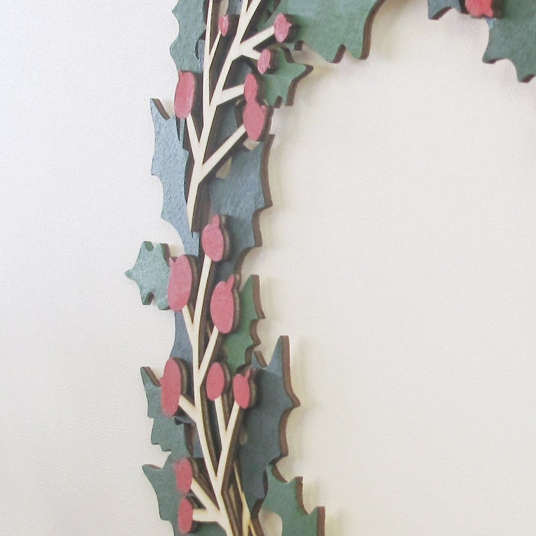 Hand Painted Holly Wreath