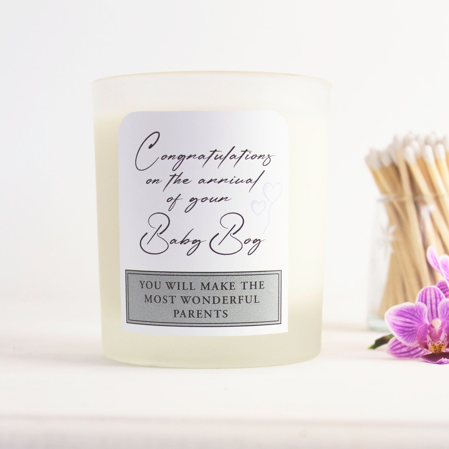 Congratulations 'It's a Boy'  - Personalised - Signature Candles