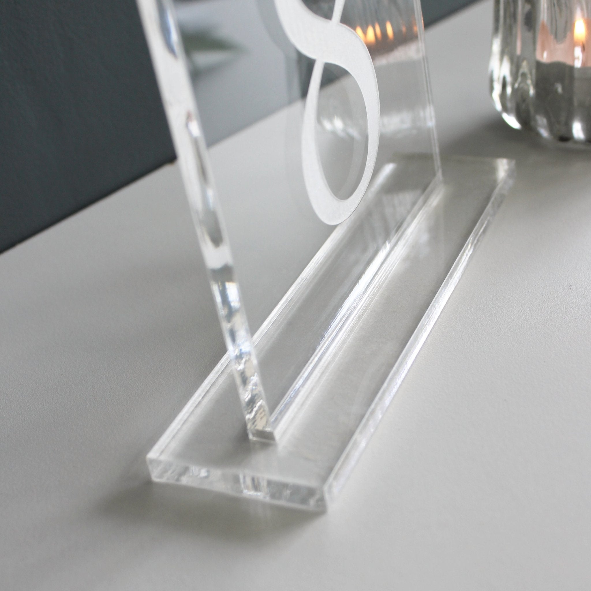 Engraved Leaf Acrylic Wedding Table Numbers - Mac and Lilly