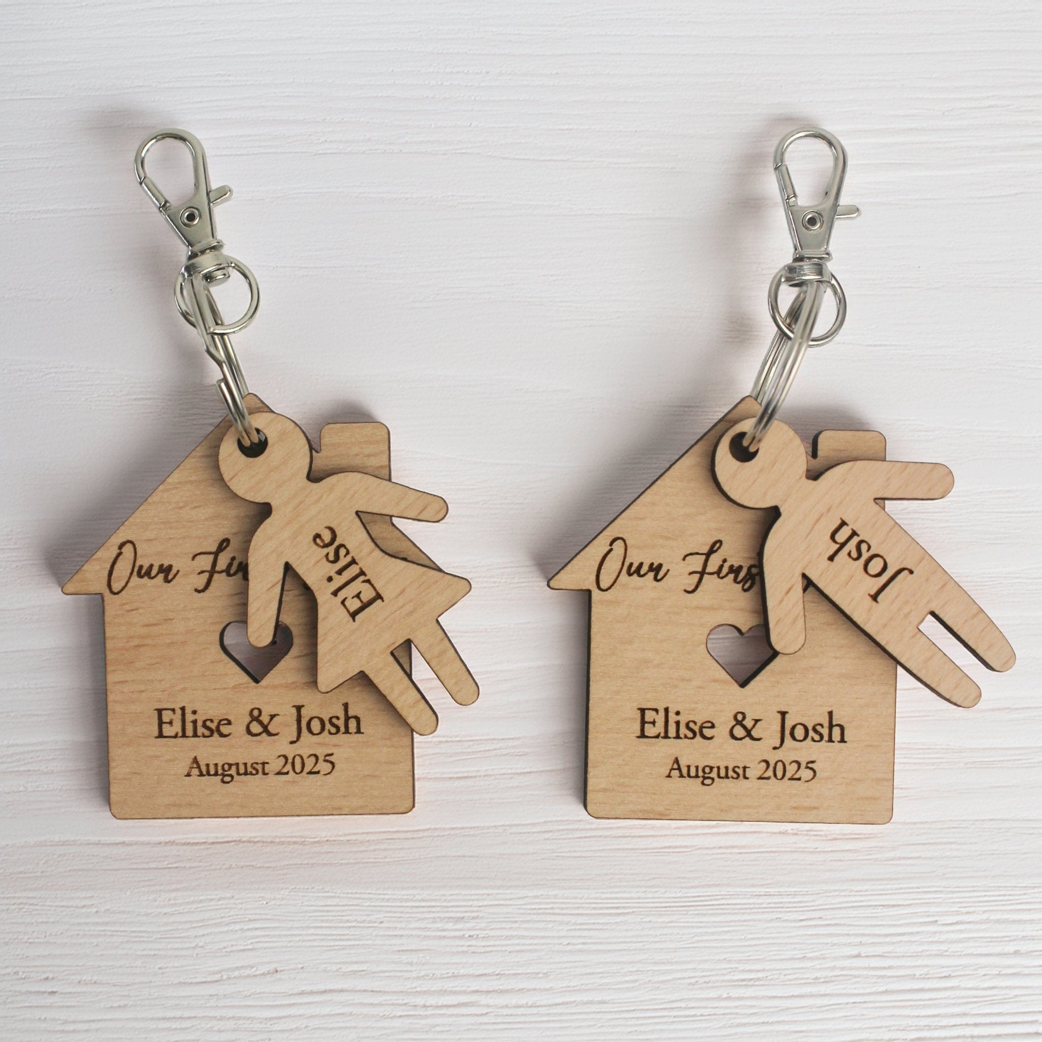 Personalised First Home Keyring Set - Mac and Lilly