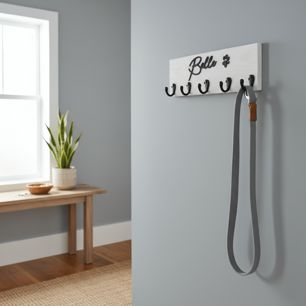 Personalised Dog Name Lead Holder - Script Font - Mac and Lilly