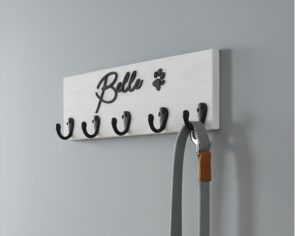 Personalised Dog Name Lead Holder - Script Font - Mac and Lilly