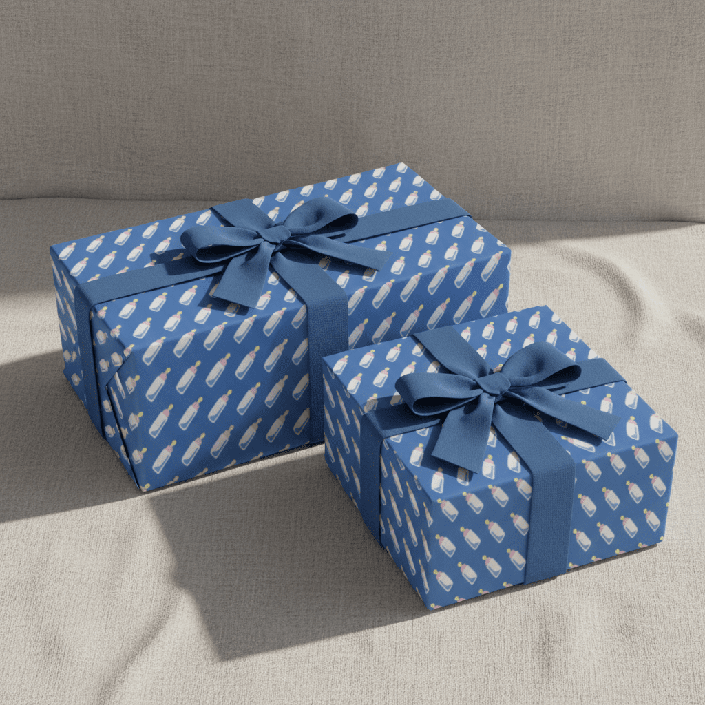 Baby Bottle Luxury Gift Wrap Set – Pink or Blue - Mac and Lilly