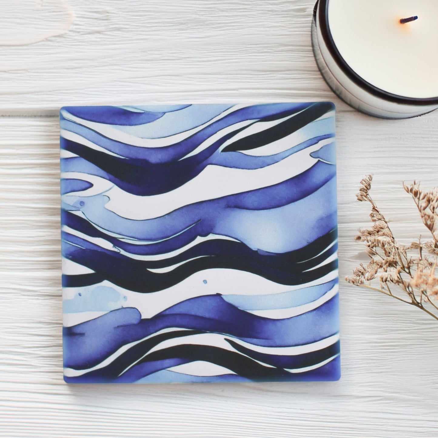 Waves Sea-Inspired Ceramic Coaster