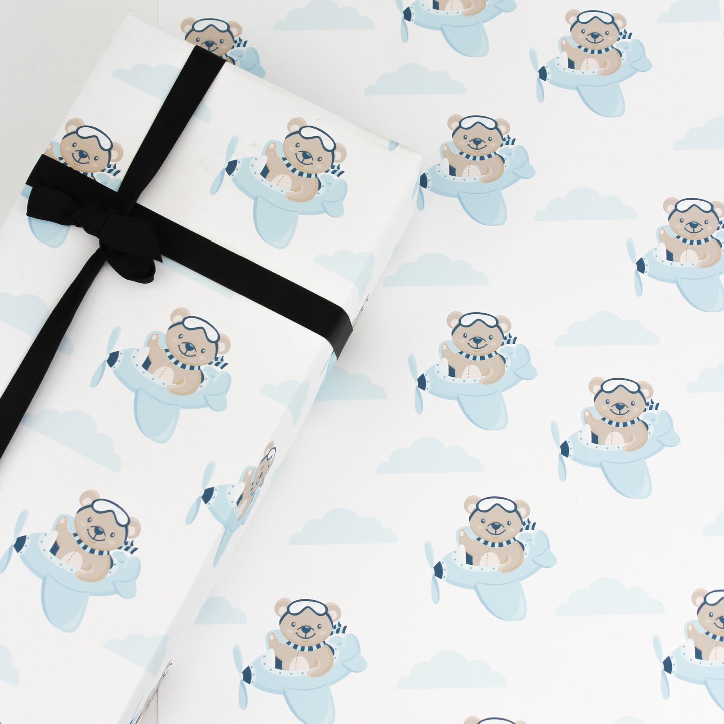 Teddy Bear in Aeroplane, Luxury Gift Wrapping Paper 140 GSM, Superior Quality