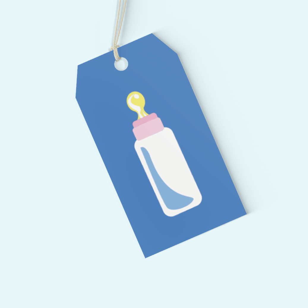 Baby Bottle Luxury Gift Wrap Set – Pink or Blue with Matching Tags