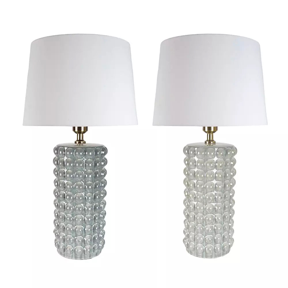 Large Grey Bobble Ceramic Table Lamp