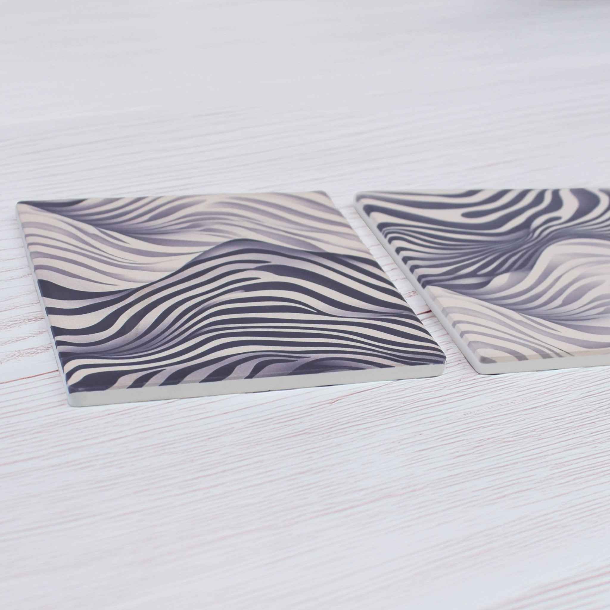 Funky Zebra Pattern Ceramic Coaster - Mac and Lilly