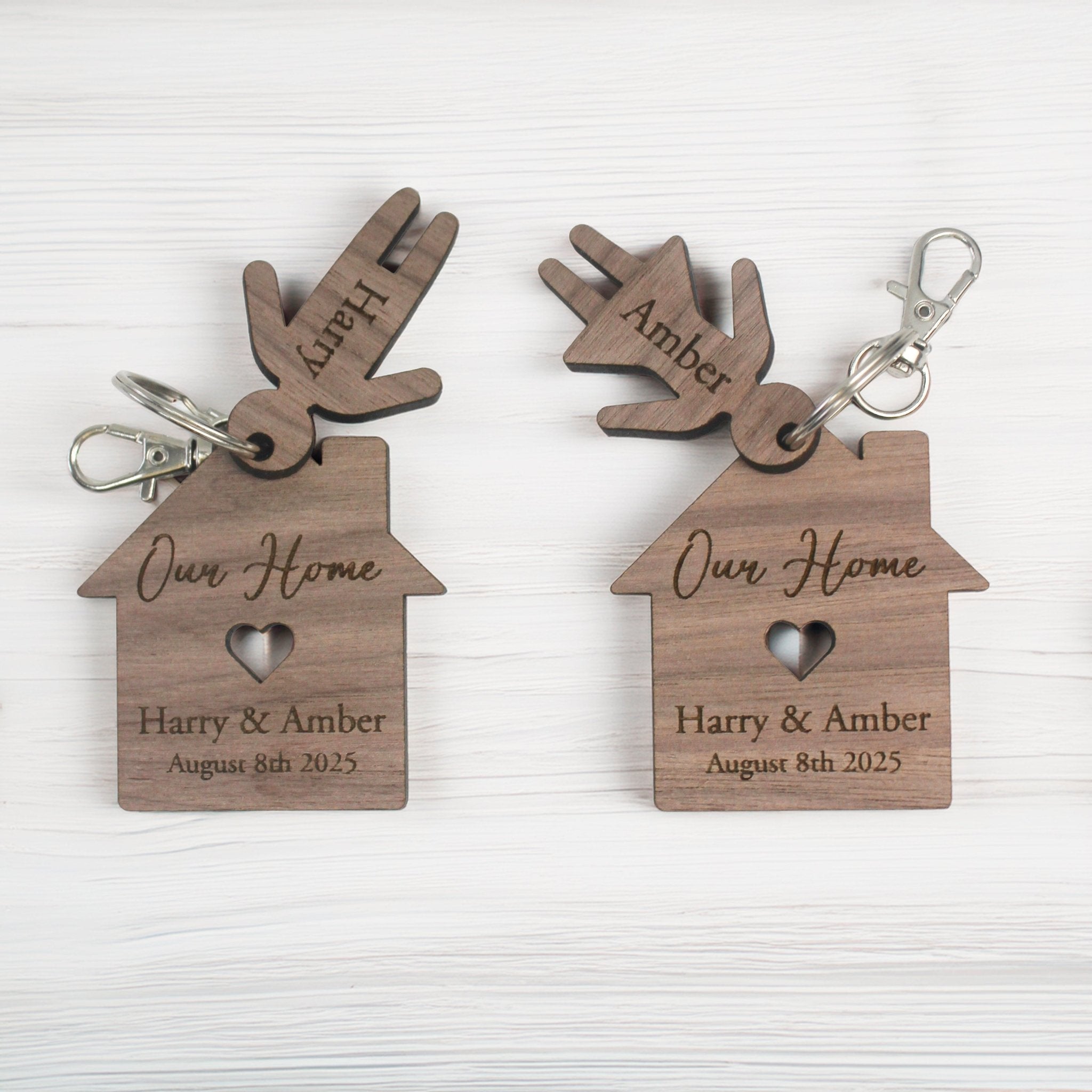 Personalised First Home Keyring Set - Mac and Lilly