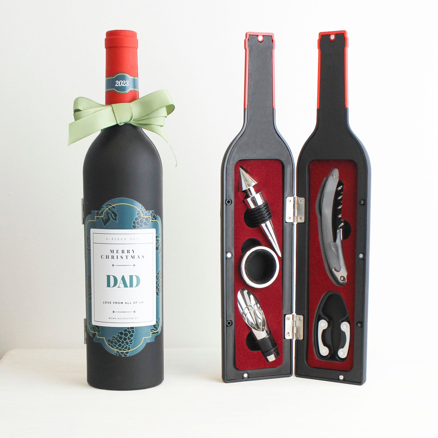 Personalised 5 Piece Wine Bottle Bar Set