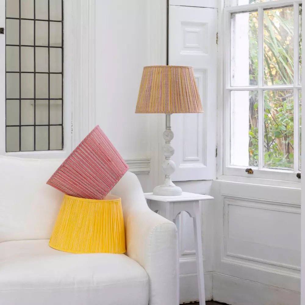 Lampshade Striped Lemon - Available in 2 Sizes - Mac and Lilly