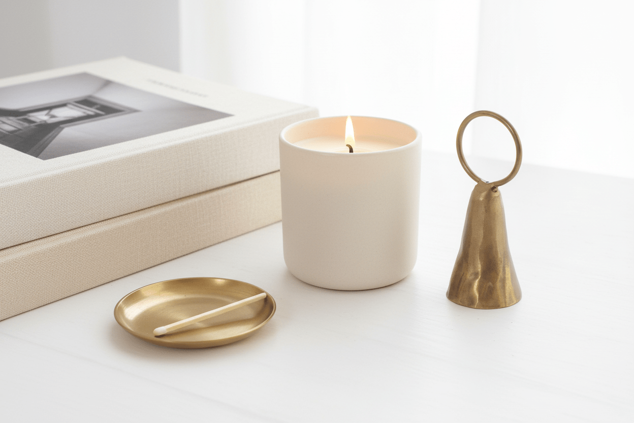 Bell Shaped Brass Candle Snuffer - Hand Forged - Mac and Lilly