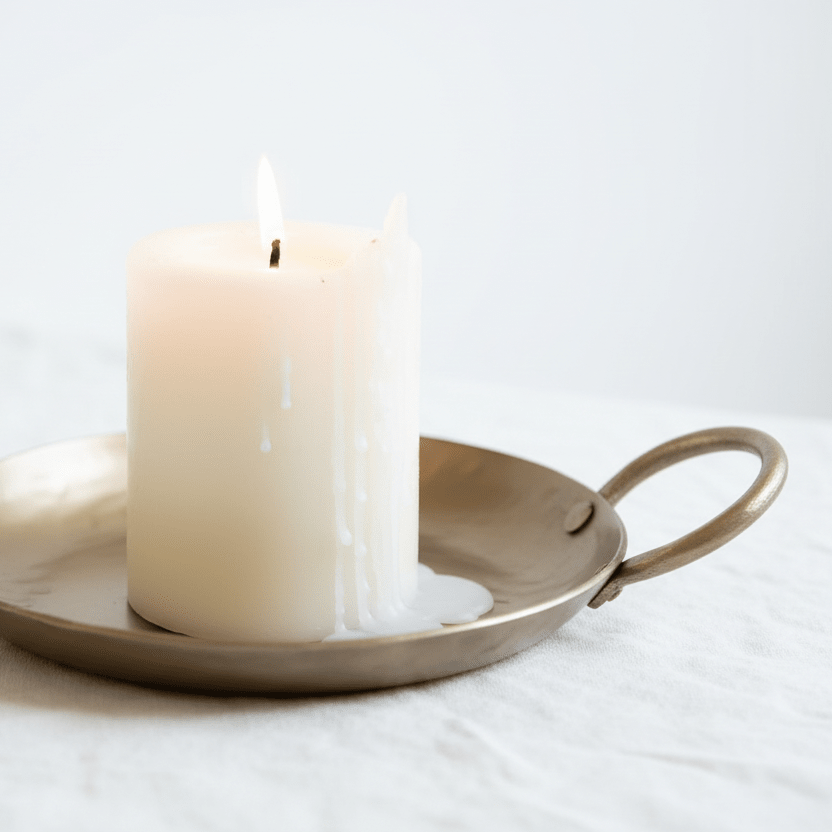 Hand - Forged Brass Candle Plate - Mac and Lilly