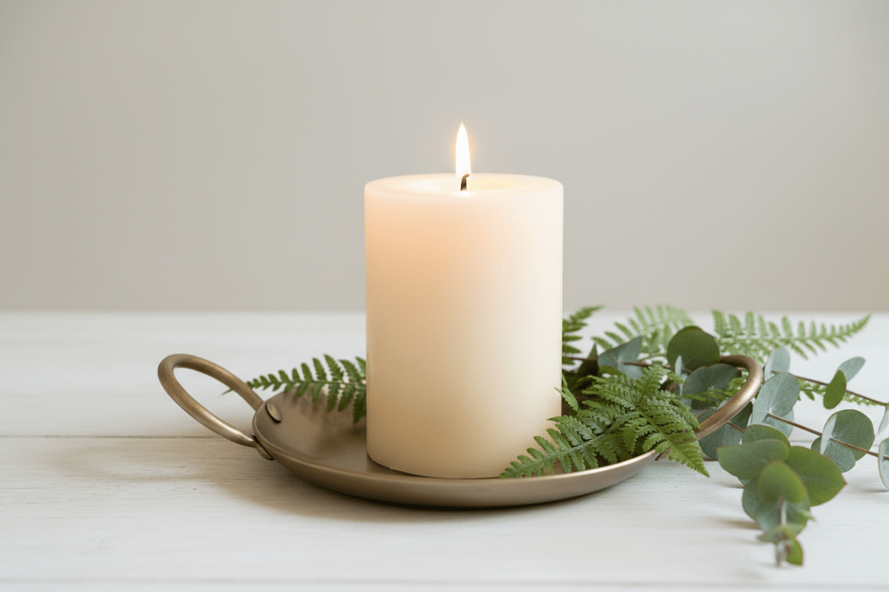 Hand - Forged Brass Candle Plate - Mac and Lilly