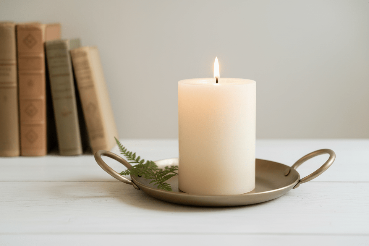 Hand - Forged Brass Candle Plate - Mac and Lilly