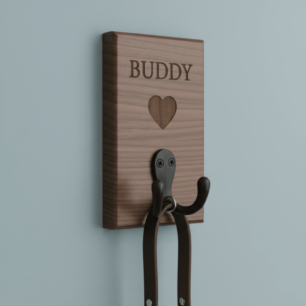 Personalised Paw Sign - Oak or Walnut - Mac and Lilly