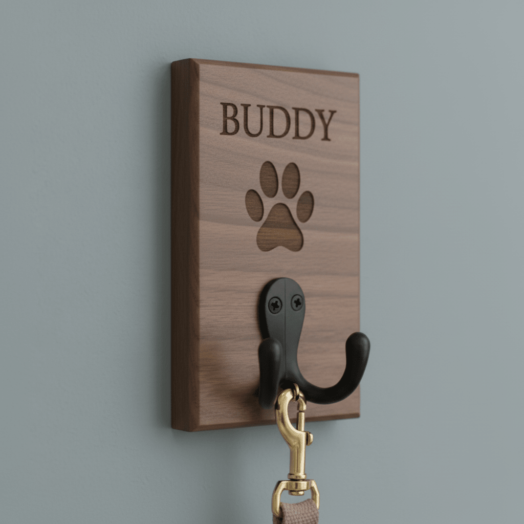Personalised Paw Sign - Oak or Walnut - Mac and Lilly