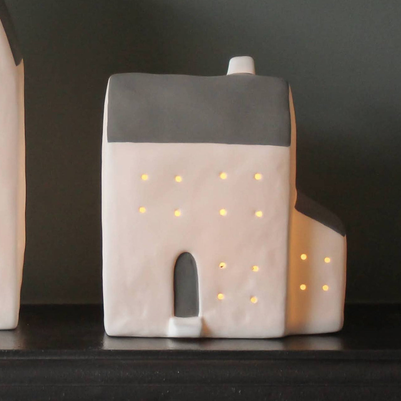 season led light house white with grey roof