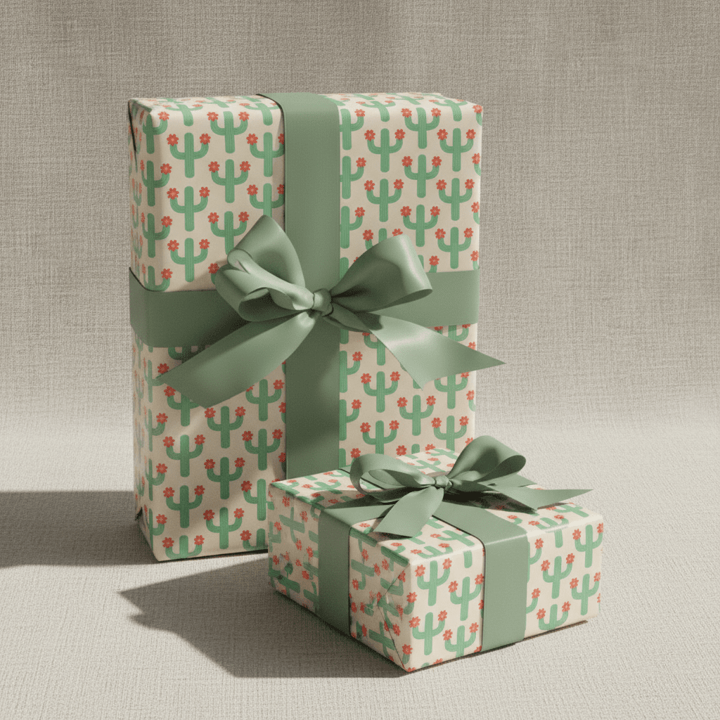 Cactus Flower Gift Wrap Set - Mac and Lilly