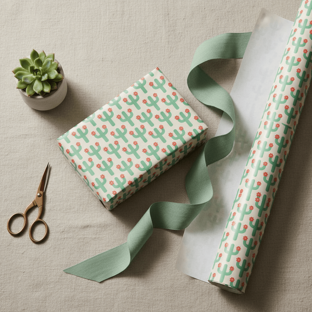 Cactus Flower Gift Wrap Set - Mac and Lilly