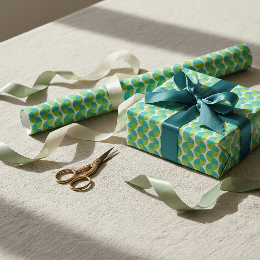 Green Abstract Design Gift Wrap Set - Mac and Lilly