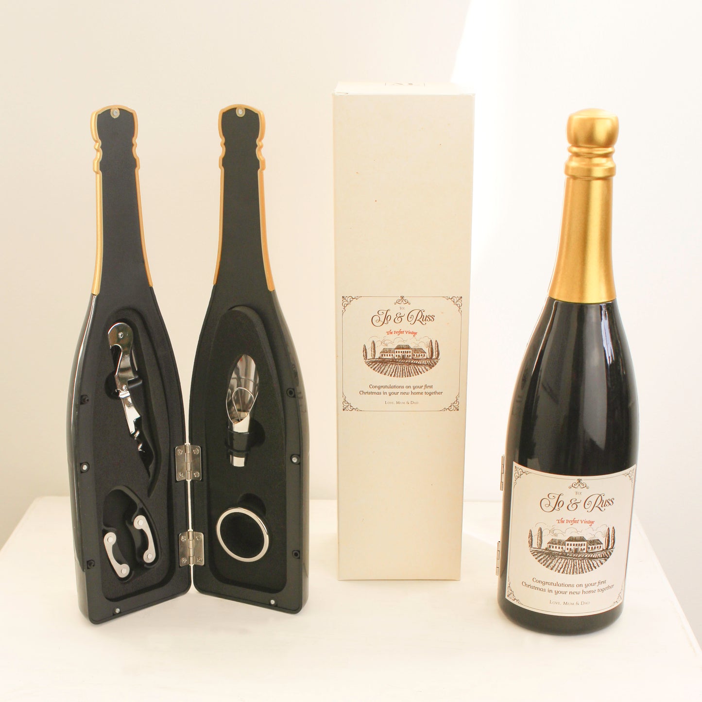 Personalised Champagne Bottle Bar Set