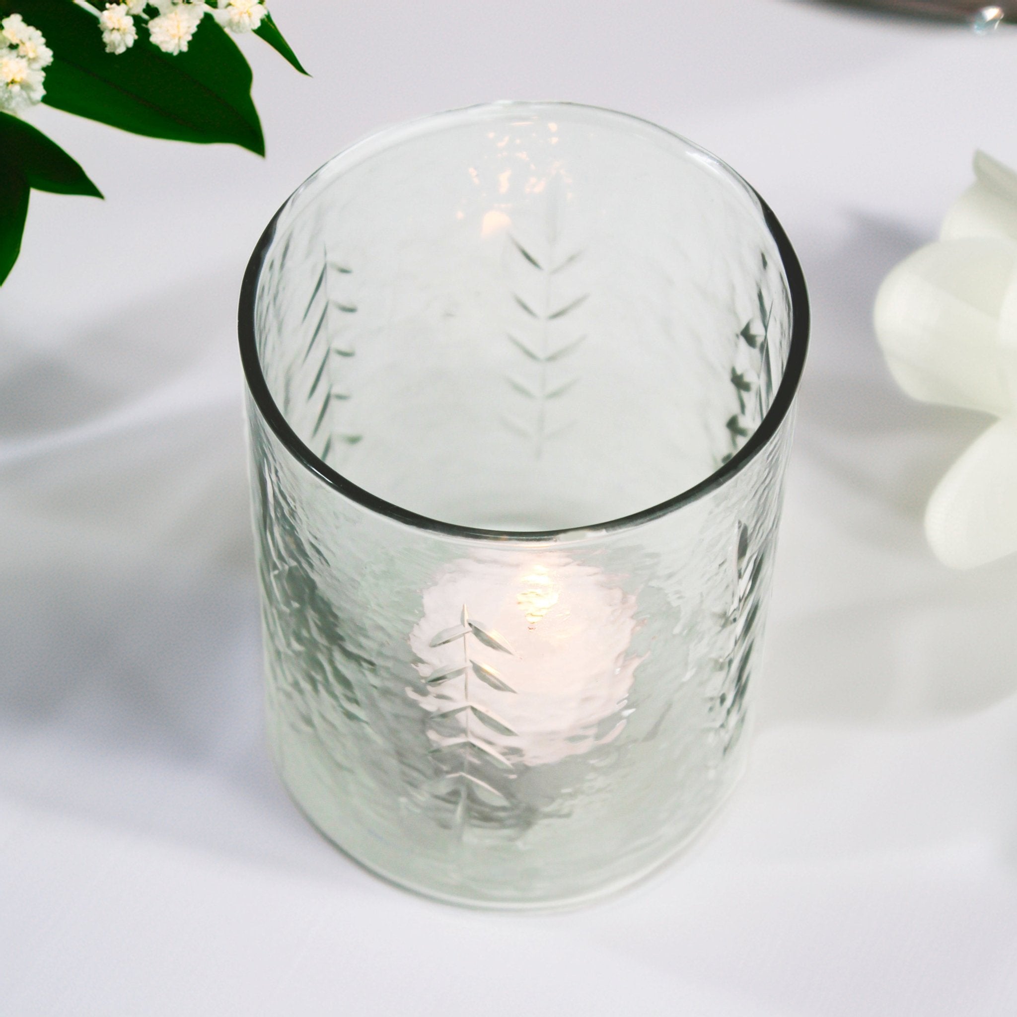 Etched Glass Votive – Tall - Mac and Lilly