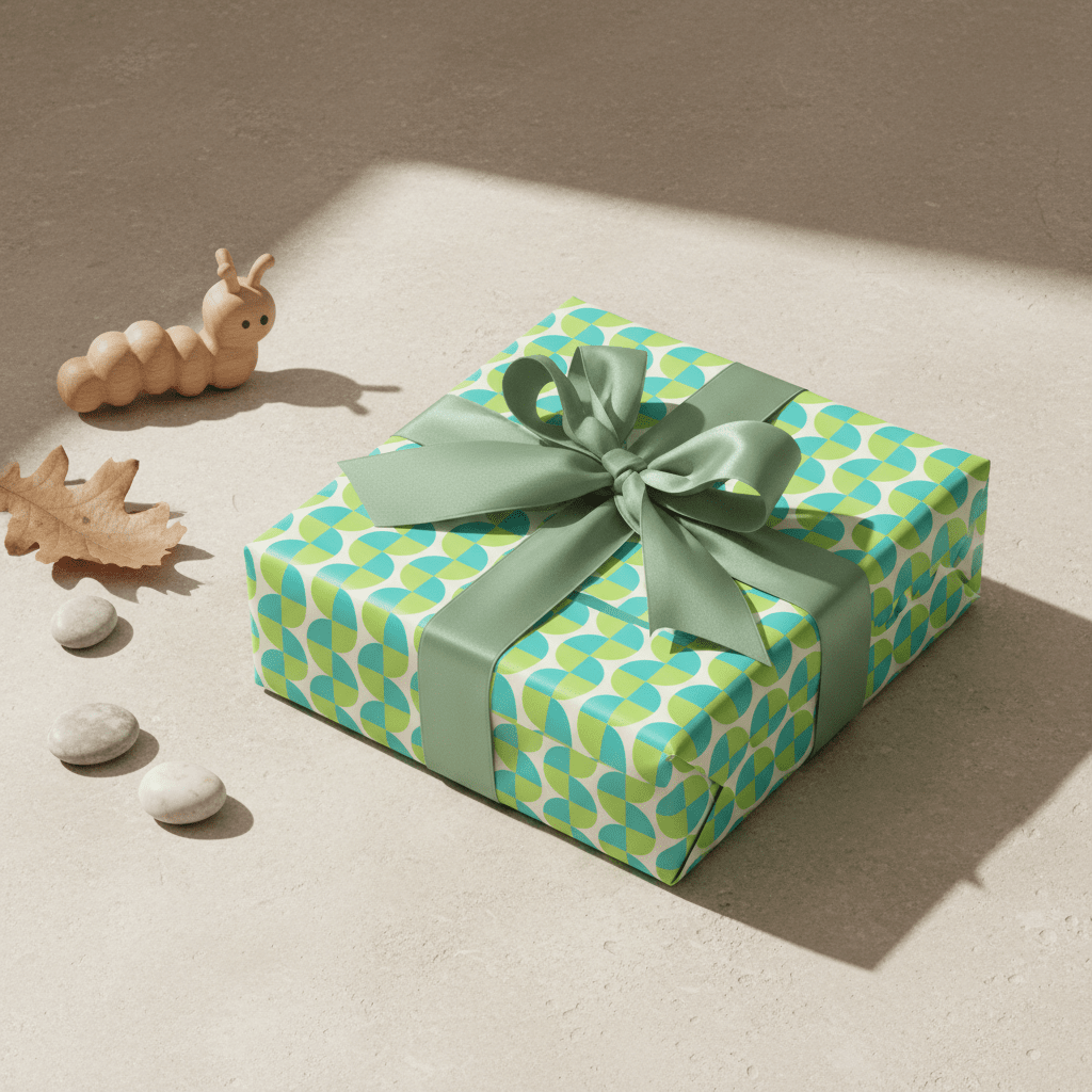 Green Abstract Design Gift Wrap Set - Mac and Lilly