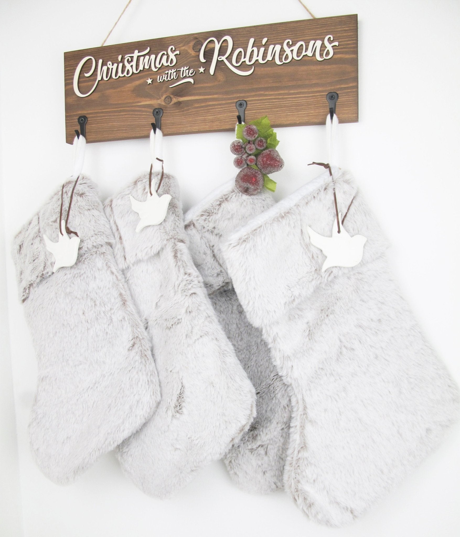 Personalised with Family Name Christmas Stocking Hanger - Mac and Lilly