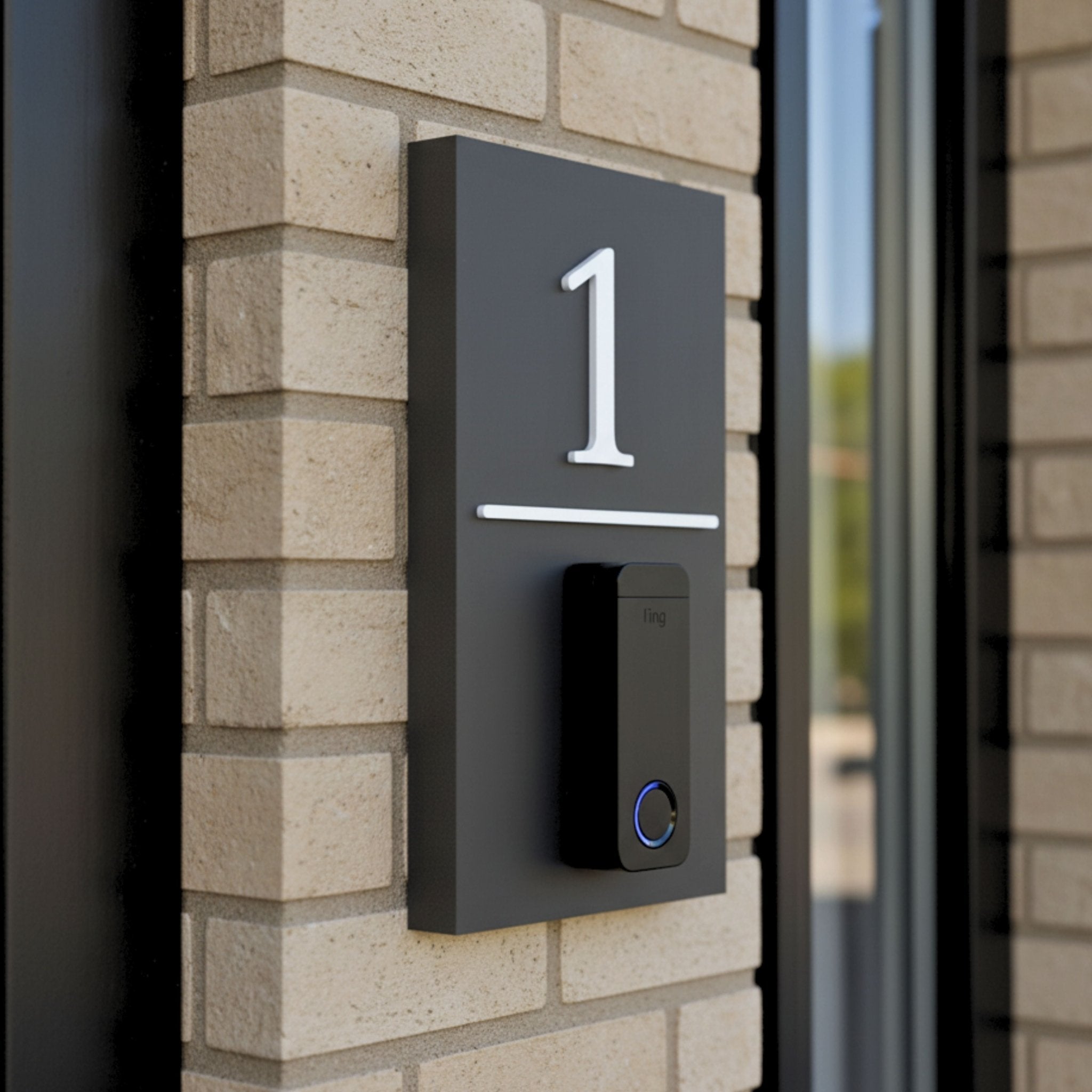 Portrait Doorbell Sign with Raised House Number – 15 x 25cm - Mac and Lilly