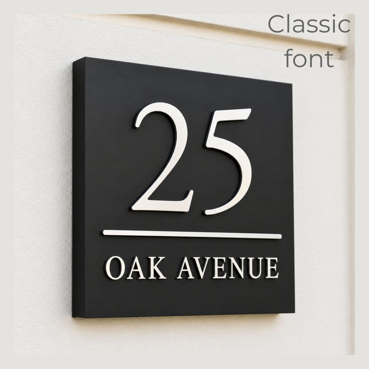 Square Raised Letter House Sign with Dividing Line | Mac & Lilly UK - Mac and Lilly