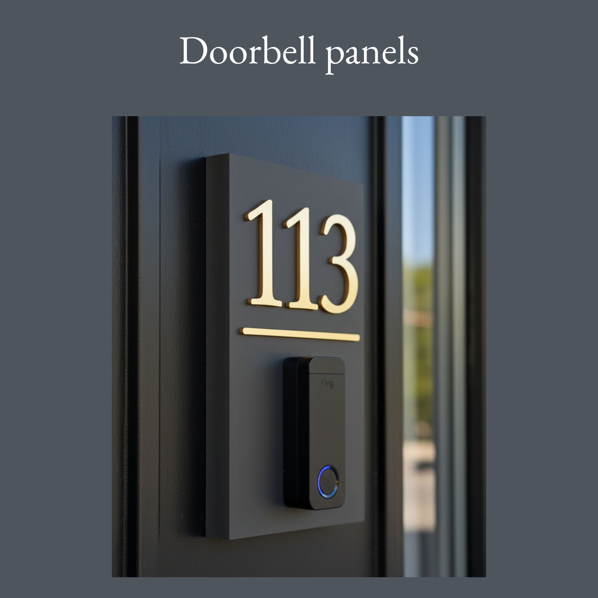 Portrait Doorbell Sign with Raised House Number – 15 x 25cm - Mac and Lilly