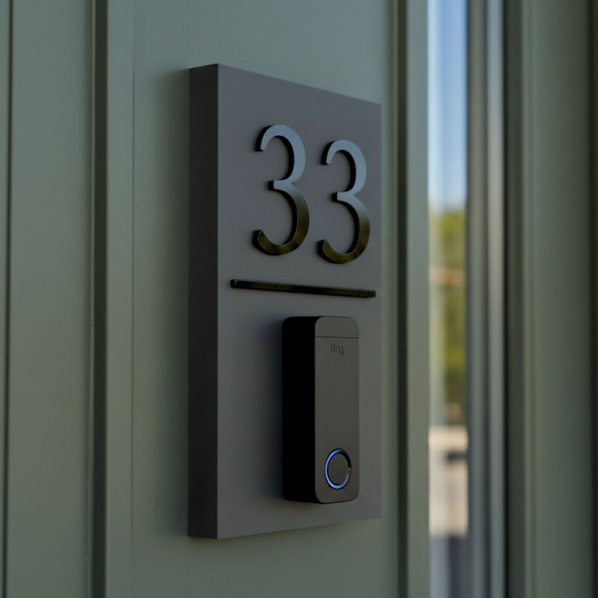 Portrait Doorbell Sign with Raised House Number – 15 x 25cm - Mac and Lilly