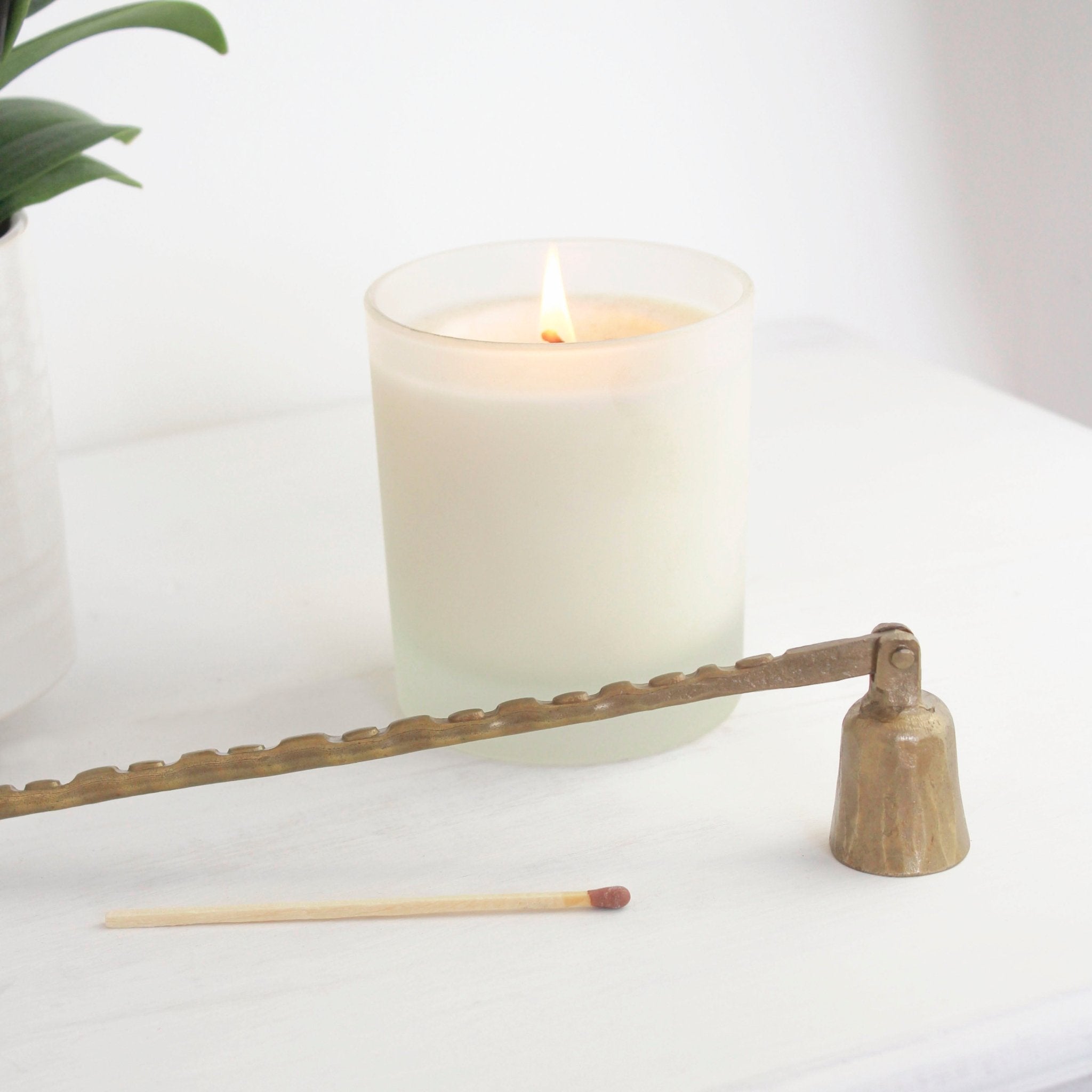 Brass Classic Long Arm Candle Snuffer - Hand Forged - Mac and Lilly