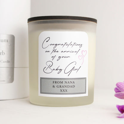 Congratulations 'It's a Girl'  - Personalised - Signature Candles