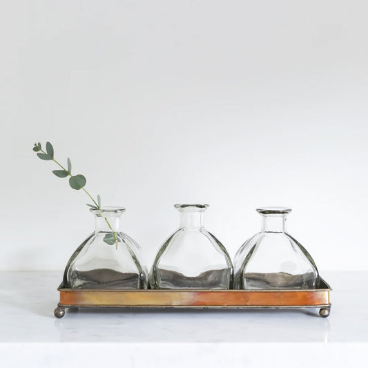 Tray with Vintage Style Vases