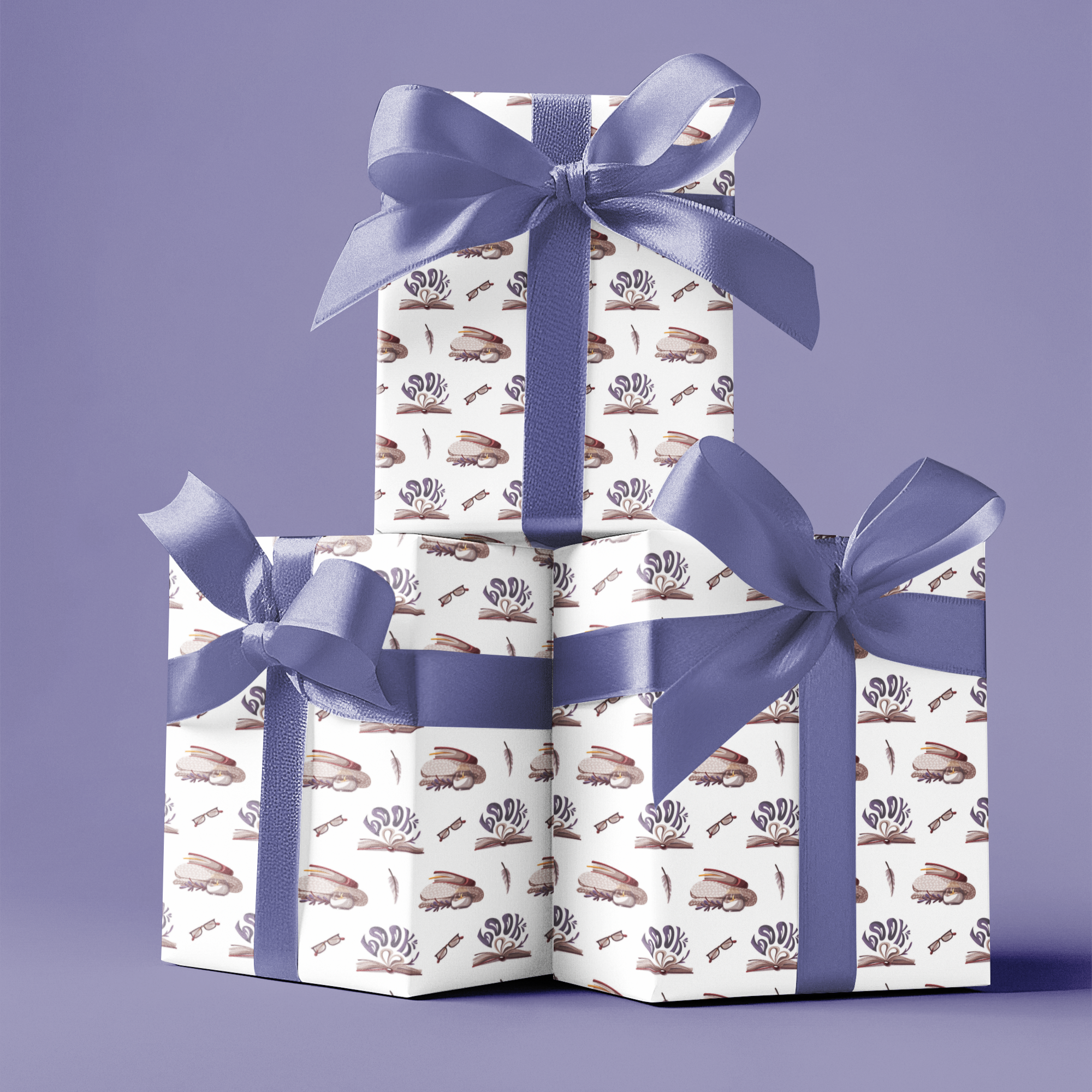 Gift wrap paper for book worms  and cosy vibes larger sizes available