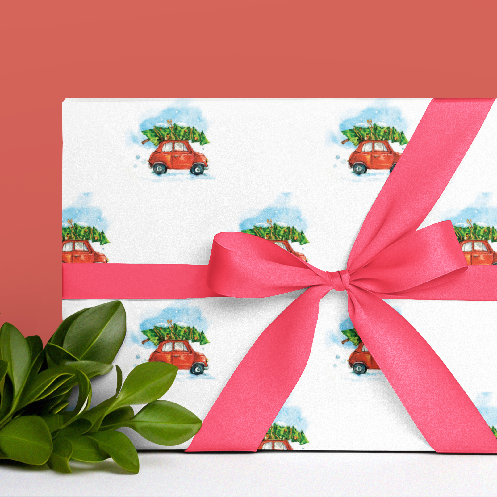 Driving Home for Christmas Car Gift Wrapping Paper