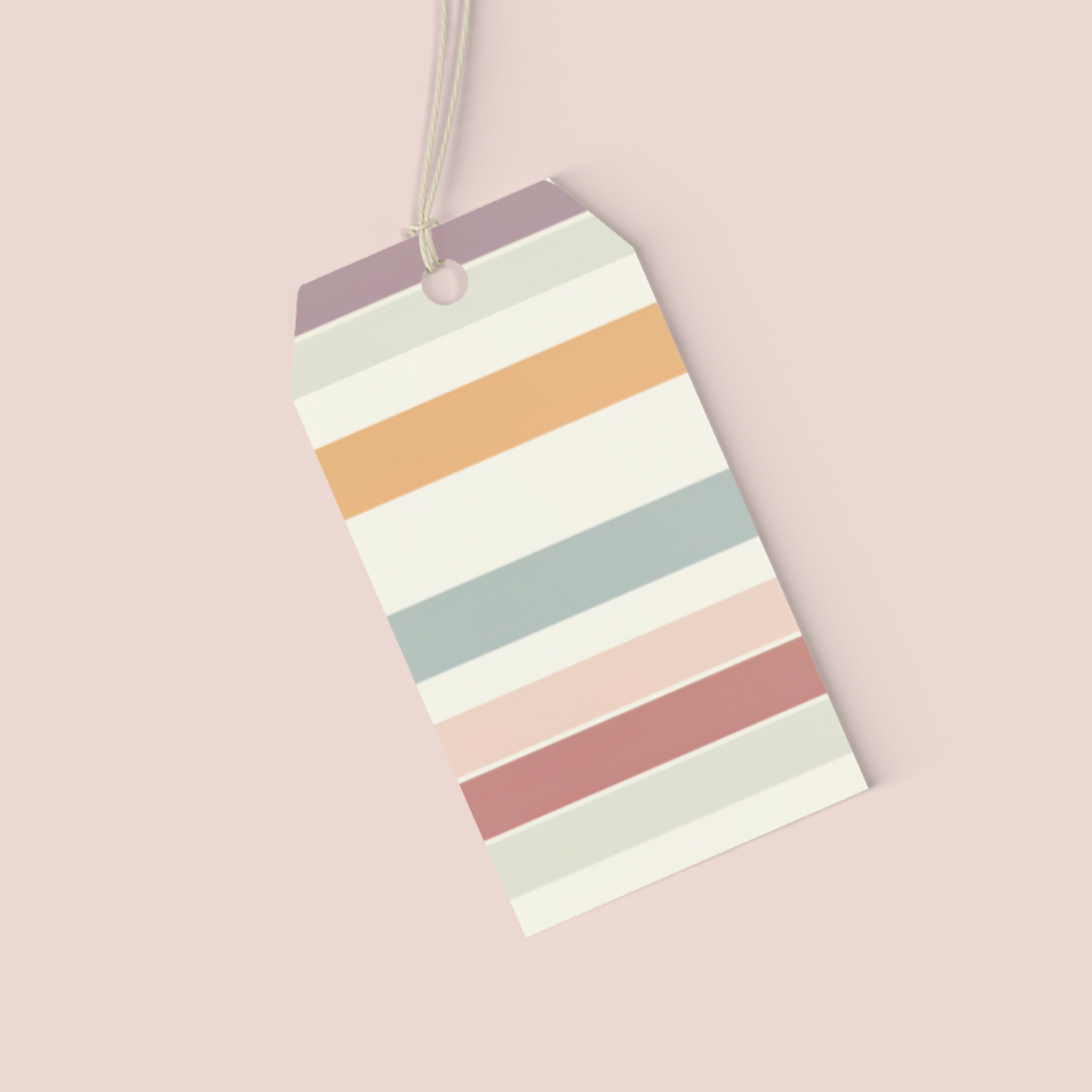 Gift card with horizontal stripes on a pink background