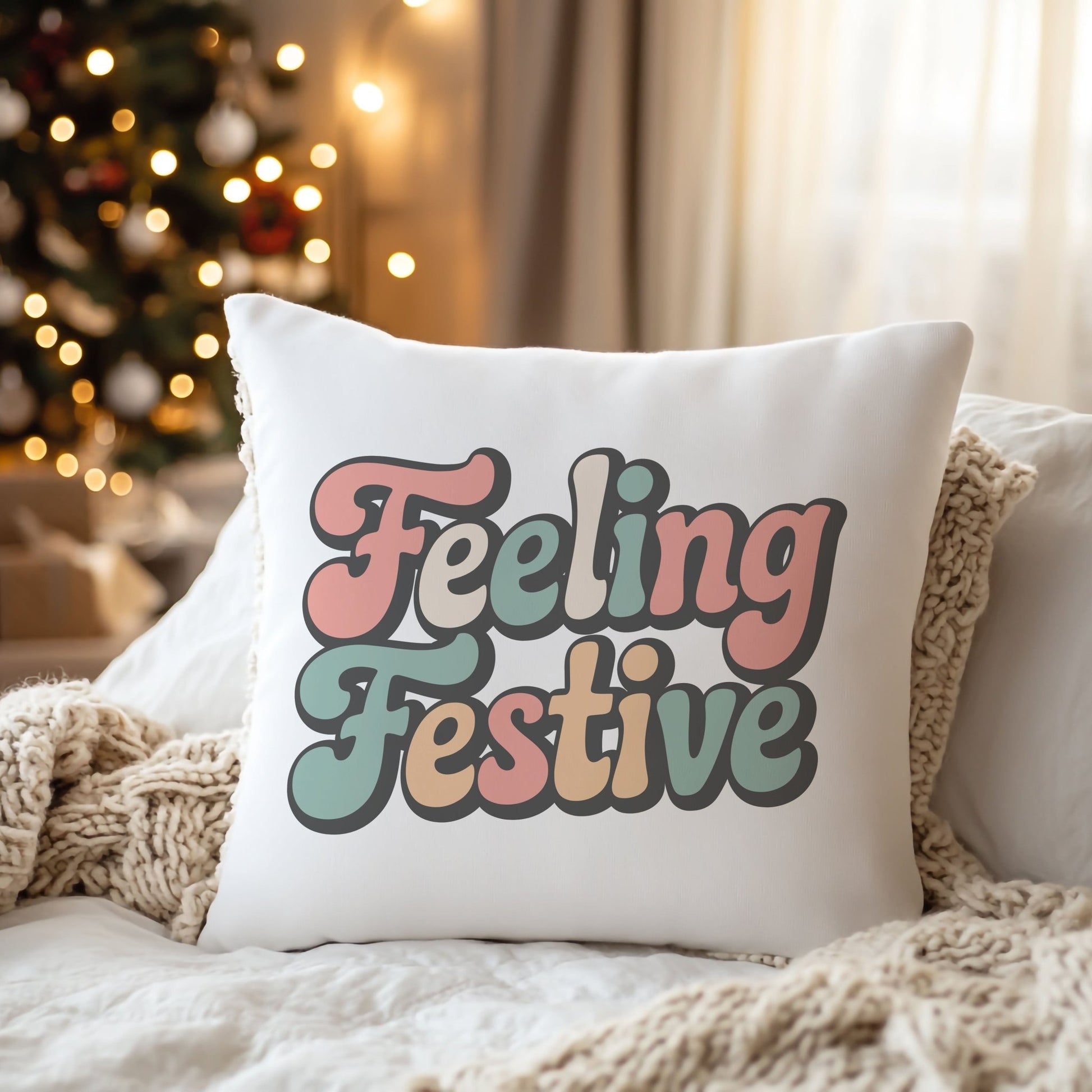 Feeling Festive Retro Cushion - Mac and Lilly